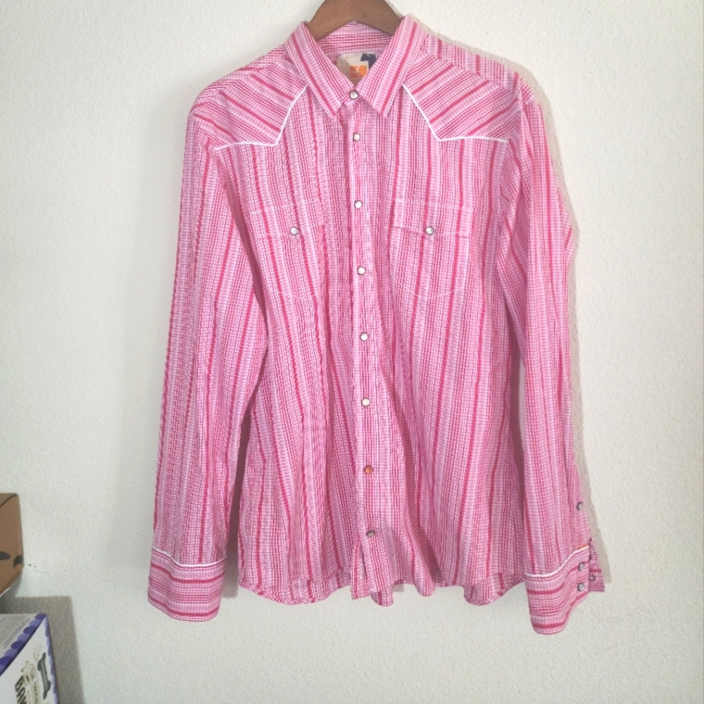 Mens boss Western orange shirt XXL.       ‎   Bin 39